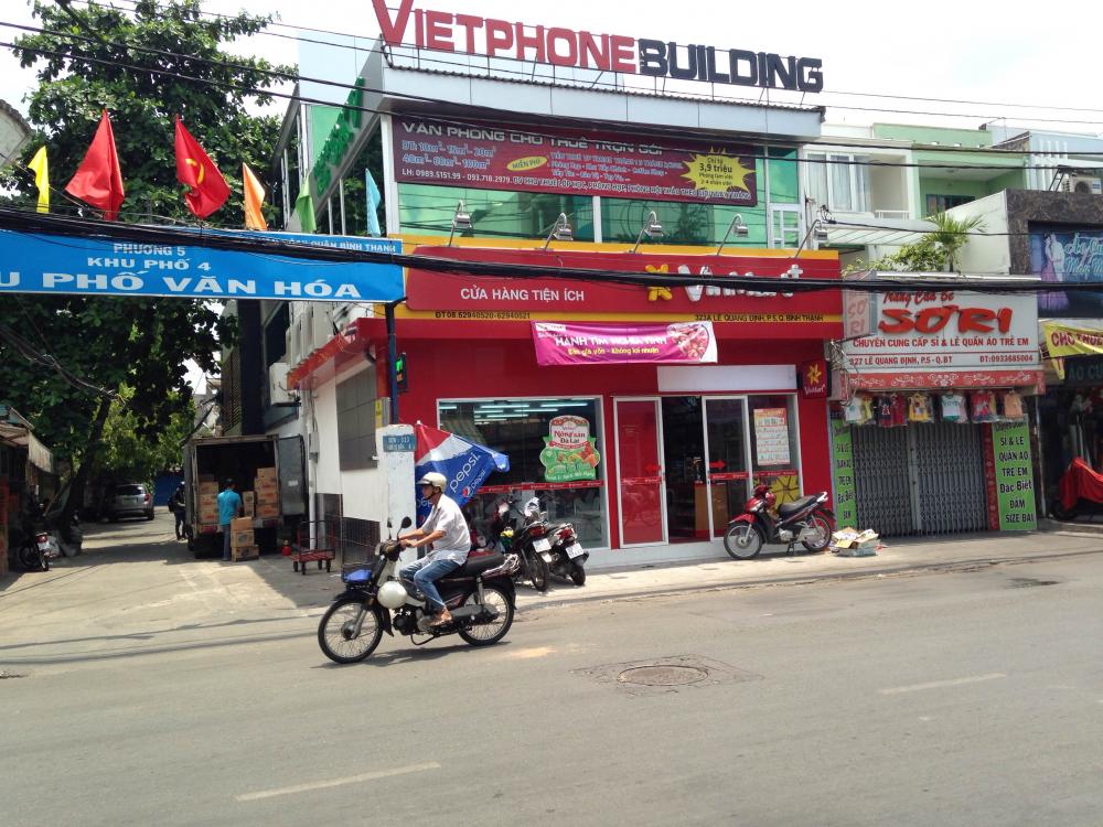 Cho thuê sàn tầng 1 và tầng 2 Vietphone Building góc 2MT 323A Lê Quang Định, Q. Bình Thạnh