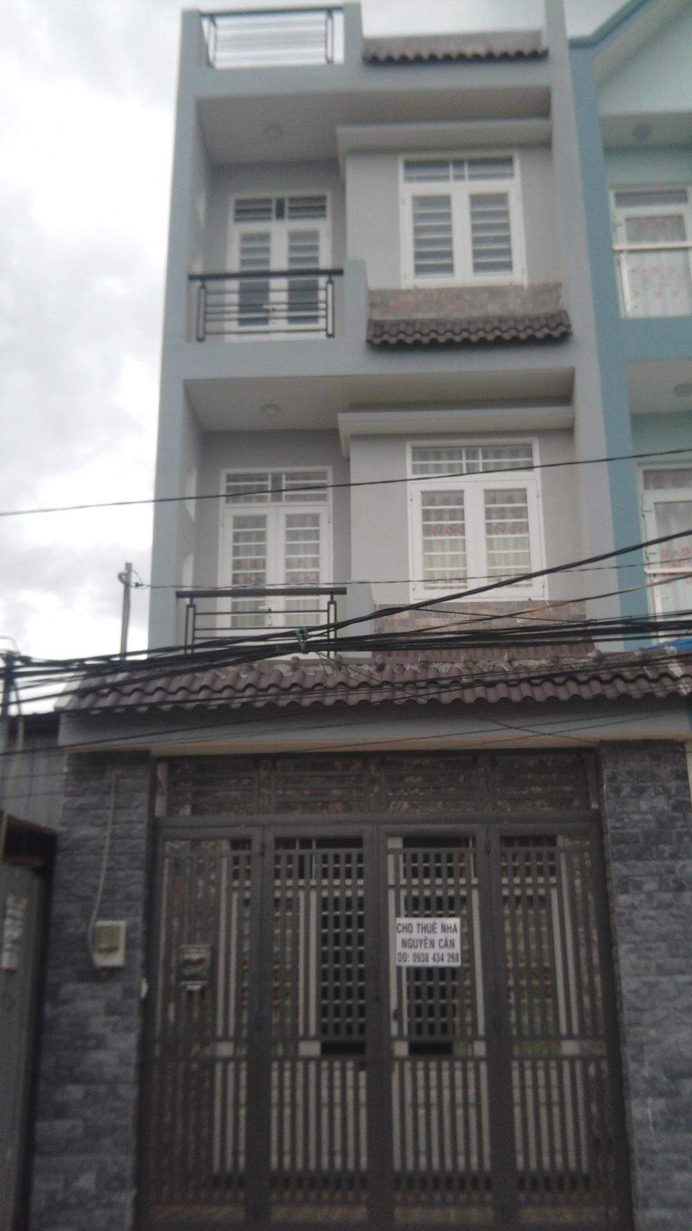 Nhà mới 4m x 20m 1T, 2L, 4PN, Tây Thạnh, Q.Tân Phú. Giá 13tr/t