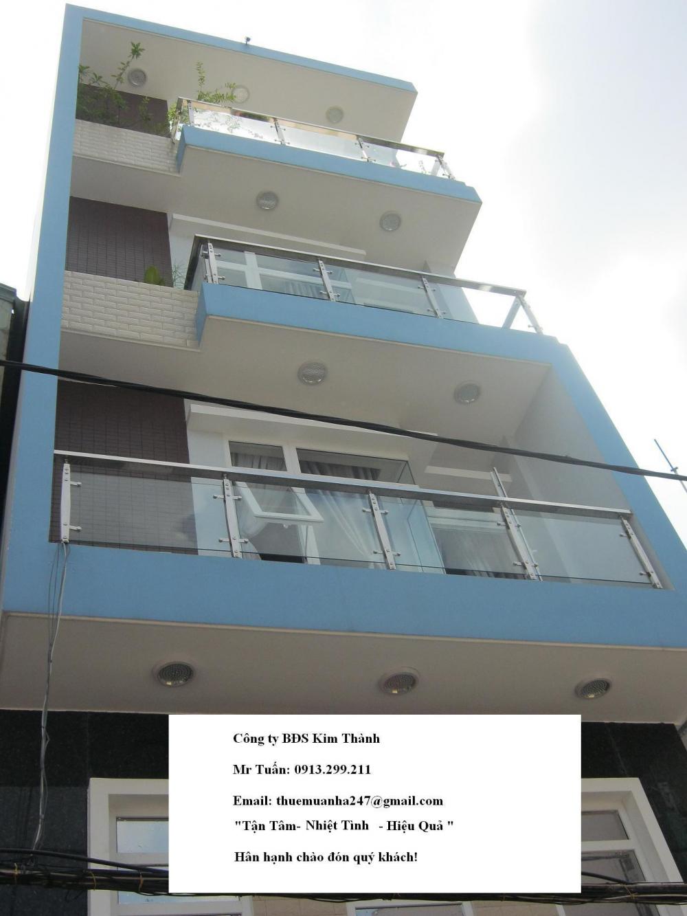 Cho thuê nhà căn góc 2 MT CMT8, phường Bến Thành, Quận 1, 5m x 20m, trệt- 7 lầu, 14PN, 130 tr