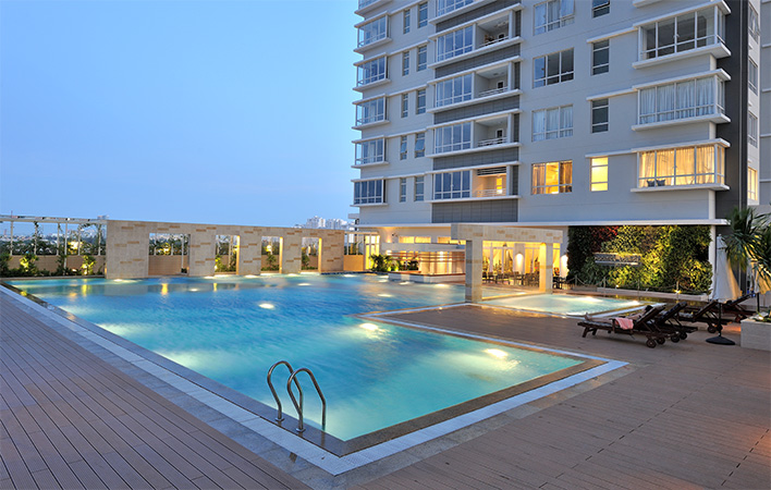 Cho thuê căn hộ Sunrise City, 99m2 khu Central, căn góc view hồ bơi, full nội thất cao cấp