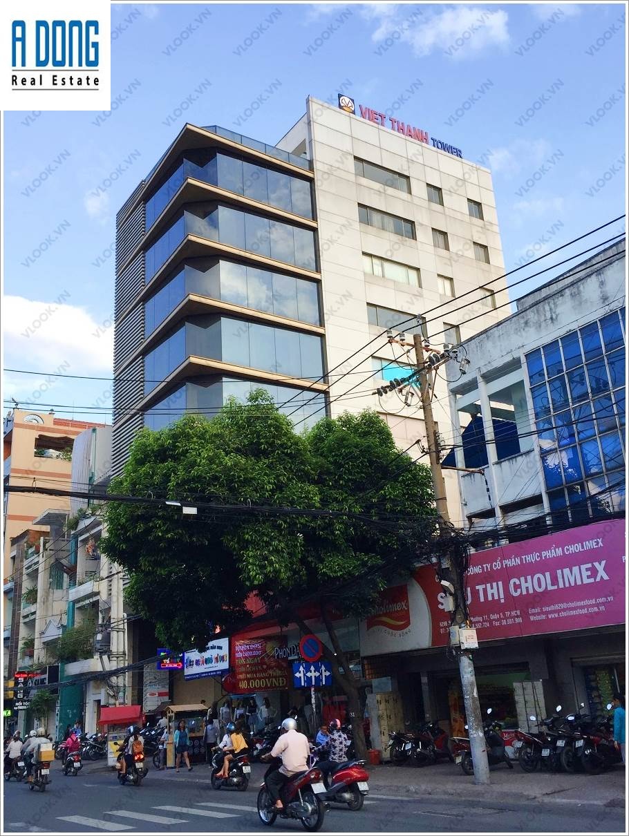 Cho thuê tầng trệt tòa nhà Việt Thành Building, Nguyễn Trãi, Q. 5, dt 110m2, giá 53tr/th