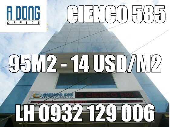 Văn phòng cho thuê tòa nhà Cienco 585, 88-88a D2, Q. Bình Thạnh - DT: 95m2 - Giá 311.85 nghìn/m2/th