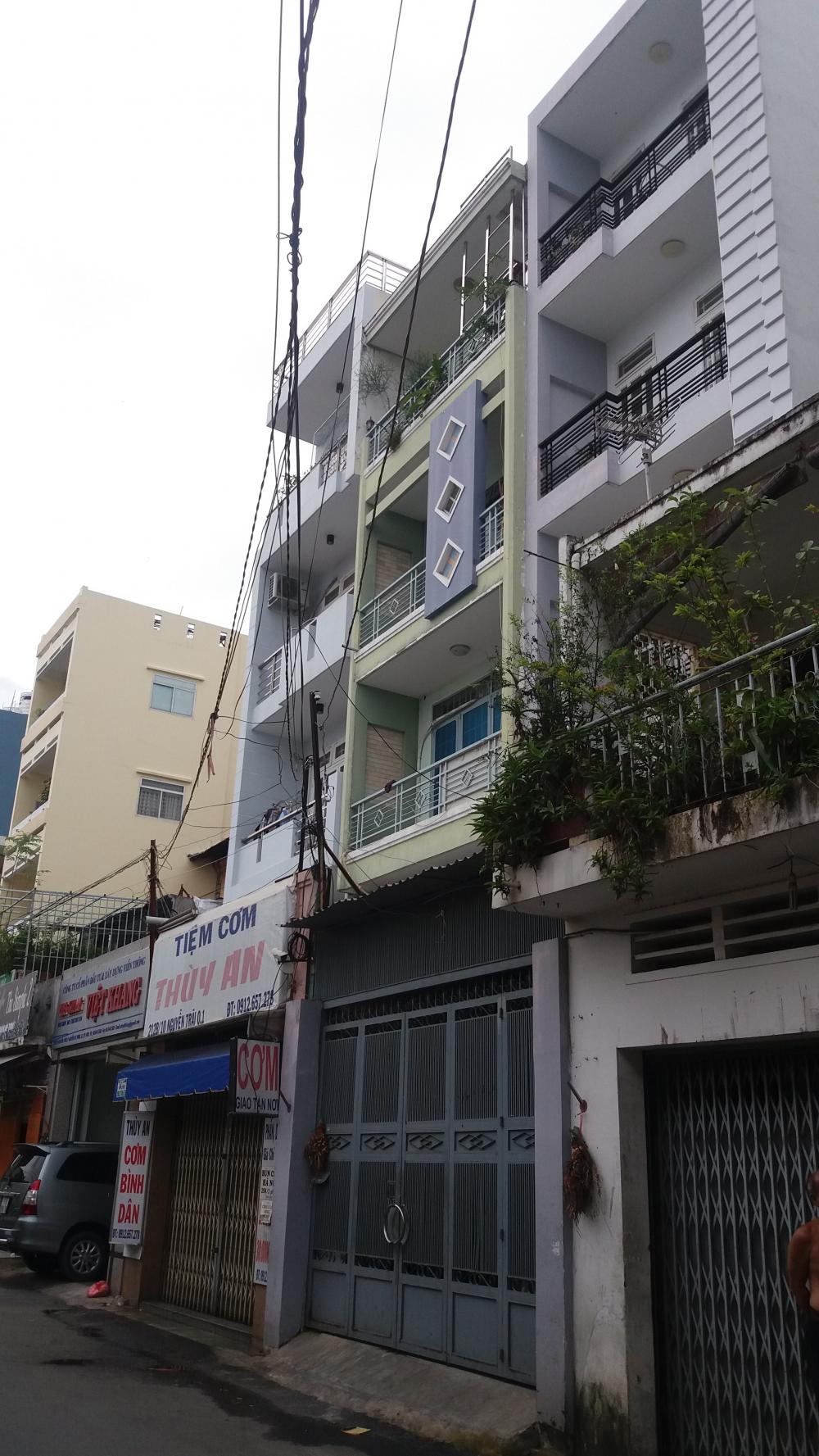 Nhà cho thuê HXH Trần Hưng Đạo gần Đồng Khánh hotel, 5m x 20m, trệt, lầu, nt, giá 16 tr/th