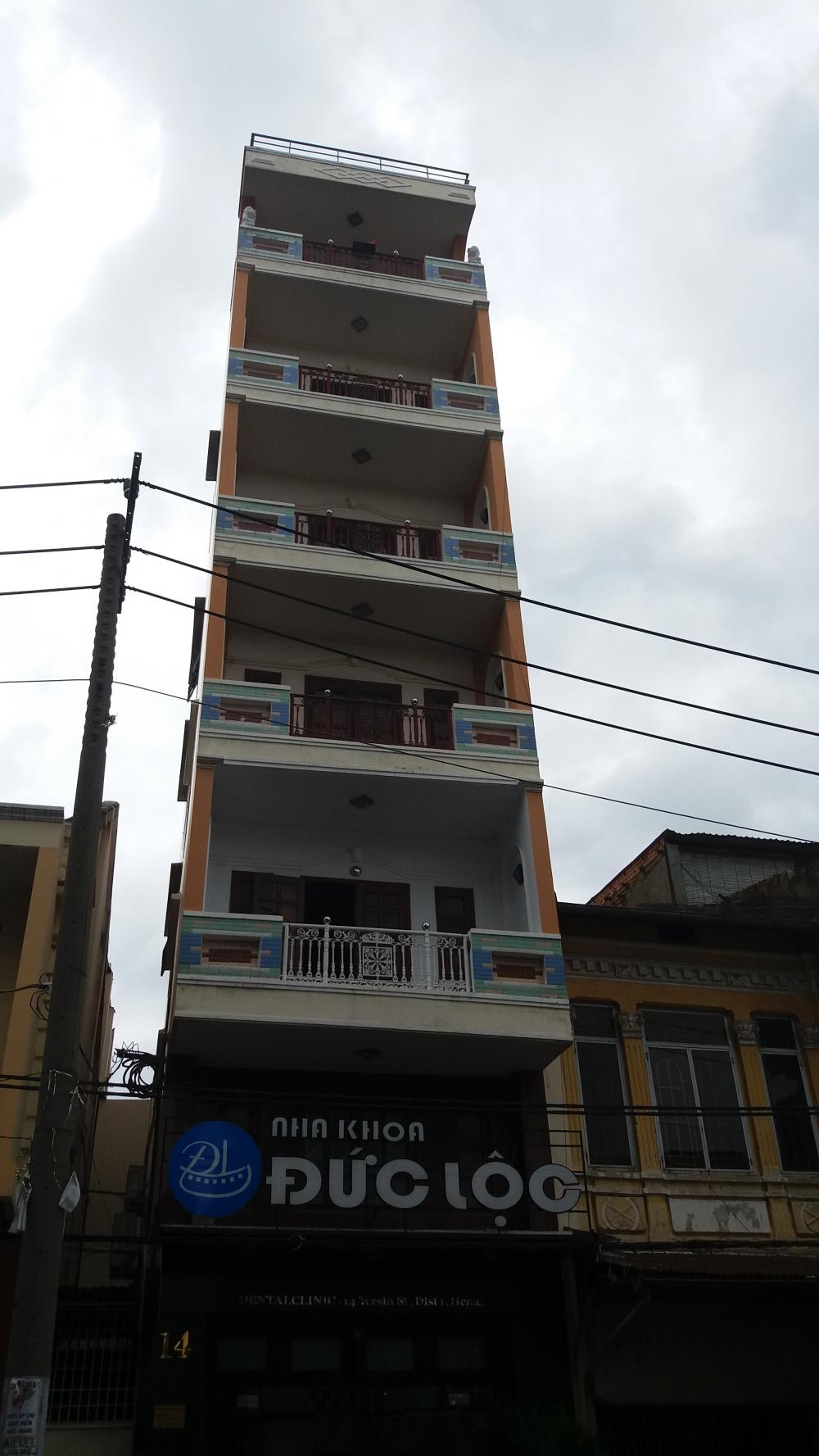 Cho thuê nhà MT Phạm Ngọc Thạch, gần Hồ Con Rùa. 5m x 25m, hầm, trệt, 5 lầu, thang máy