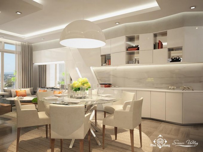 Cho thuê căn hộ Phú Hoàng Anh, 3PN, đầy đủ nội thất lầu cao View sông cực mát