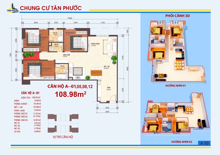 Cho thuê căn hộ chung cư tại dự án Tân Phước Plaza, Quận 11, Tp. HCM diện tích 74m2, giá 15 tr/th, FULL nội thất.LH:0938839926.