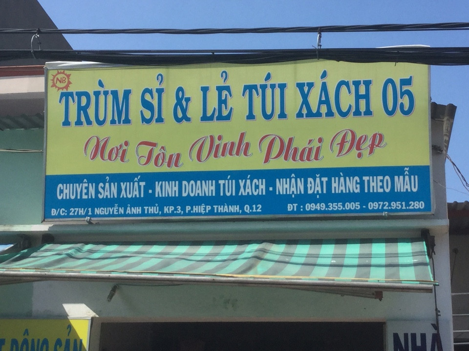 Sang shop túi xách, mỹ phẩm, Quận 12, Hồ Chí Minh