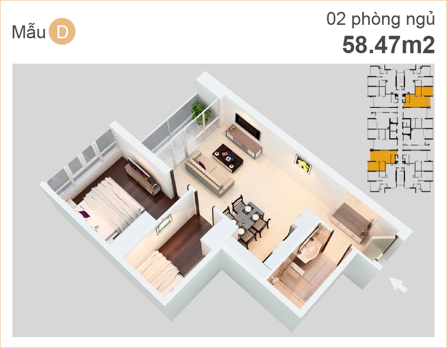Cho thuê căn hộ The Park Residence 62m2, giá 7.5tr/th, thương lượng. LH 0935.424.223
