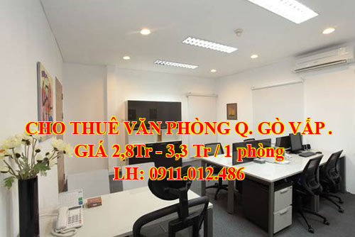 Cho thuê văn phòng Gò Vấp, giá 2,5 - 3,3 triệu/th