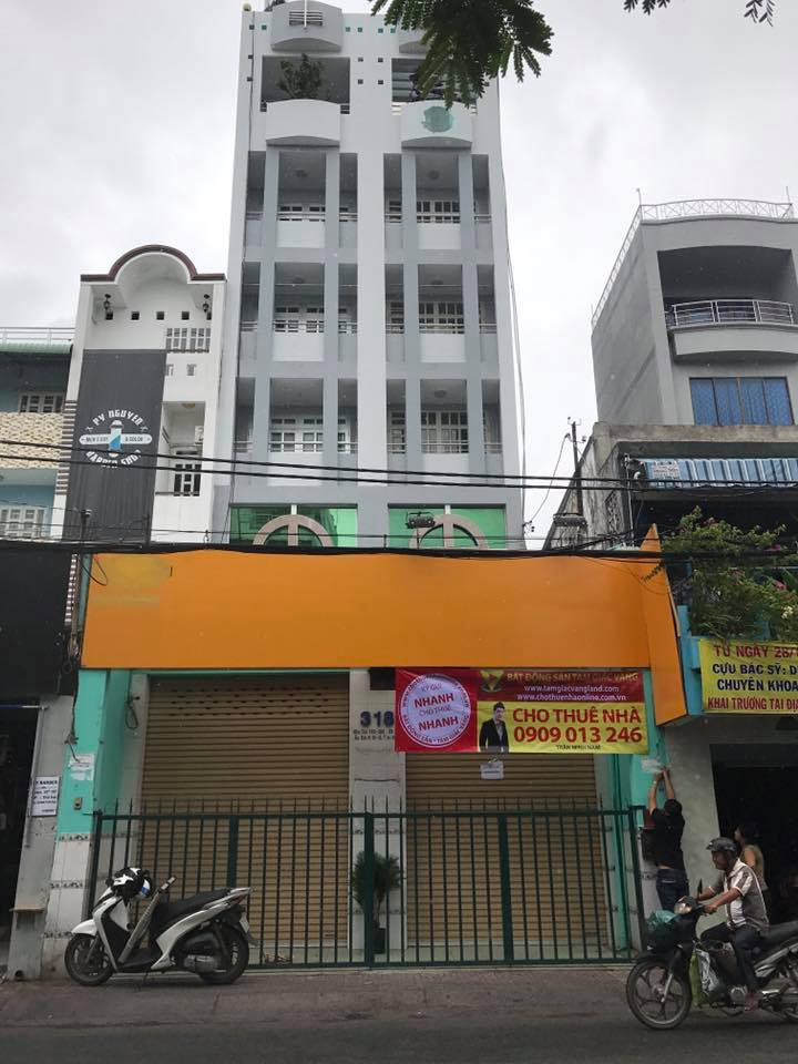 Cho thuê nhà mặt tiền mới, 1 trệt 6 lầu, có thang máy Quận Tân Bình.