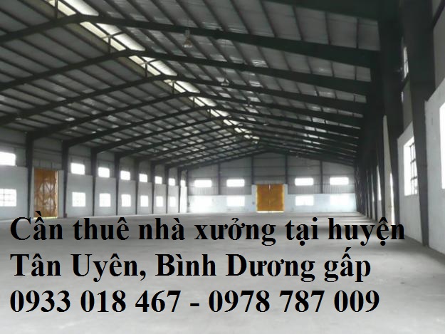 Cần thuê nhà xưởng tại Phường Phú Tân, Thủ Dầu Một, Bình Dương 0933 018 467