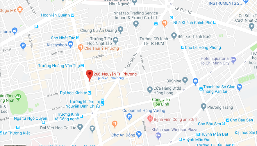 Cho thuê nhà Góc 2MT hẻm 266 Nguyễn Tri Phương, Phường 14, Quận 10, Hồ Chí Minh