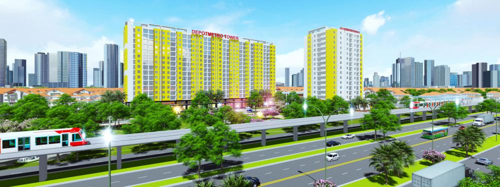 Cho thuê căn hộ CC Depot Metro Tham Lương, Q12, DT 72m2, 2PN, giá 6.5tr/th