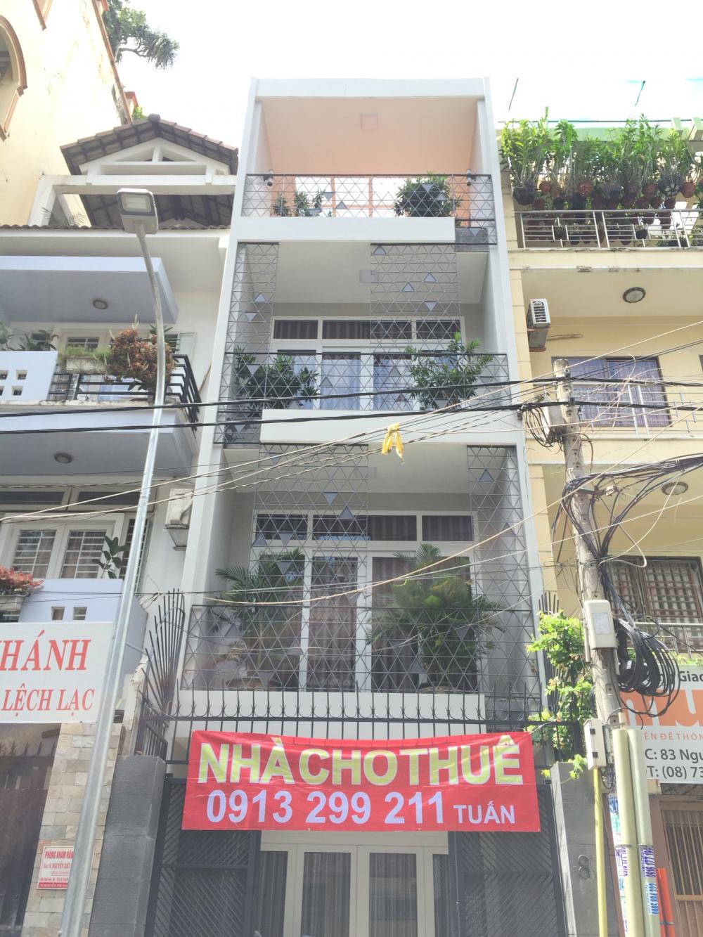 Cho thuê nhà mặt tiền Nguyễn Cư Trinh (4 x 18m) trệt, 2 lầu, ST, 48 triệu/th