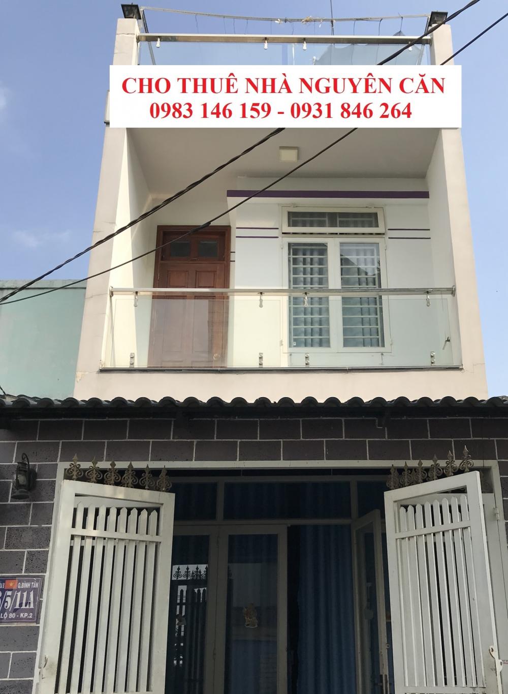 Chính chủ cho thuê gấp nhà nguyên căn P. Bình Hưng Hòa B, Q. Bình Tân, TP. HCM