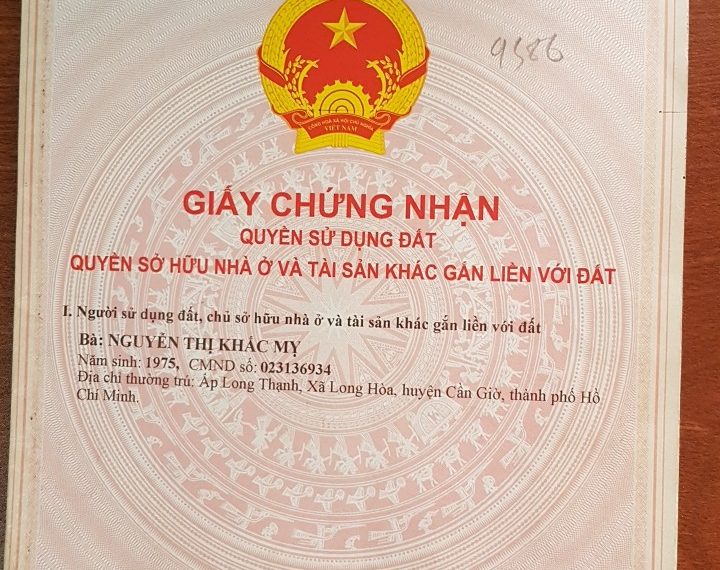 Chính chủ cần bán đất nền 110m2 tại Đường Duyên Hải, Xã Long Hòa, Huyện Cần Giờ, Tp Hồ Chí Minh