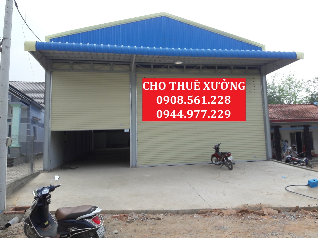 Cho thuê gấp nhà xưởng nằm trong cụm công nghiệp Quang Trung - Quận 12. DT: 250m2 giá 8tr/tháng. LH: 0944.977.229
