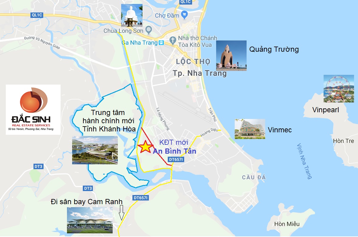 cần chuyển nhượng đất khu đô thị An Bình Tân Nha Trang, đường 40m, đối diện kđt du lịch Hoàng Long