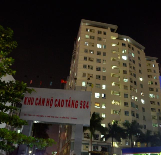 Cho thuê căn hộ cao ốc 584, Lũy Bán Bích, Q. Tân Phú. DT: 90m2, 2PN, 2WC, 8tr/th 0903154701