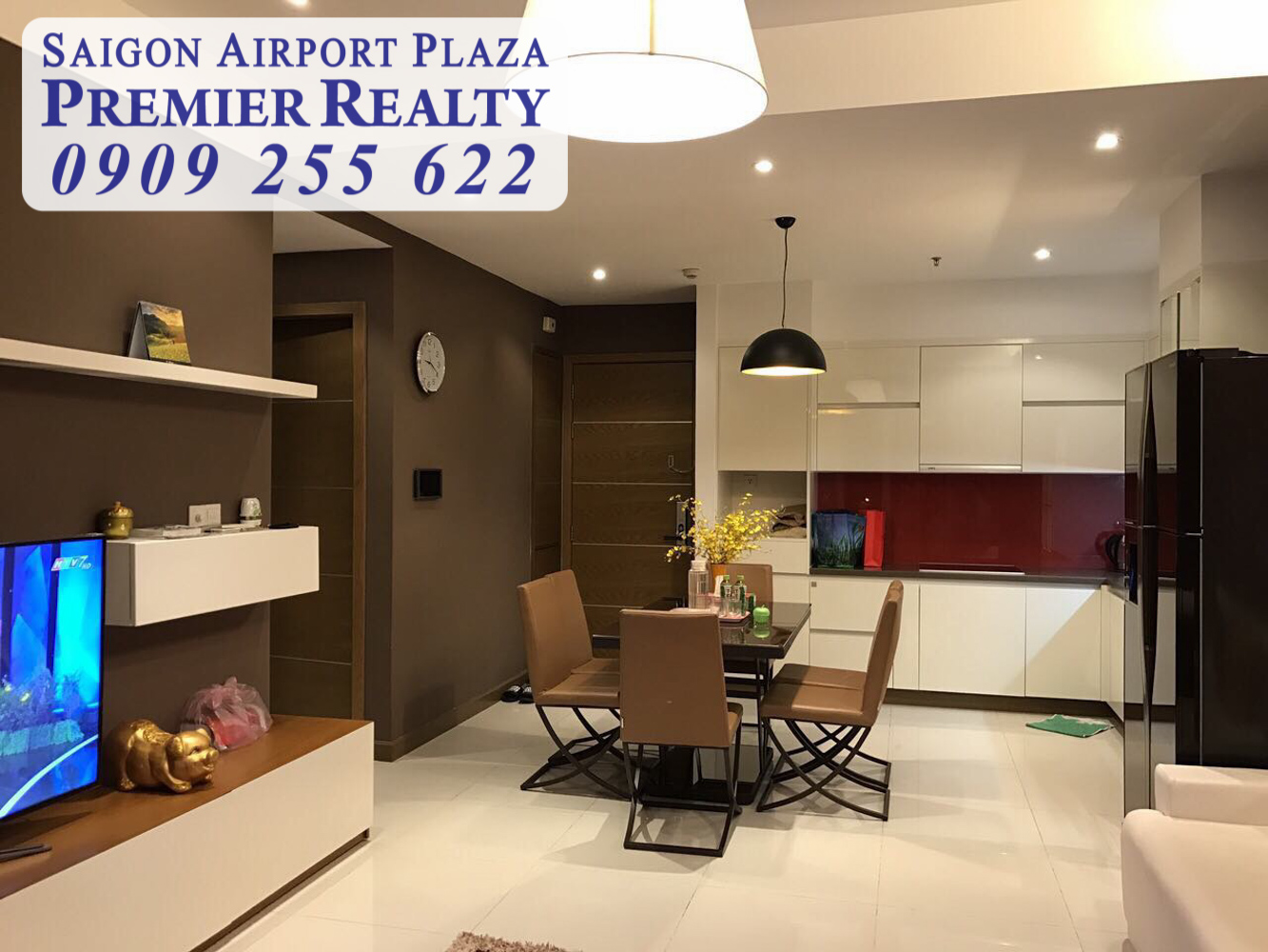 Hotline Pkd 0909 255 622 - Saigon Airport Plaza, Cho Thuê Gấp Căn hộ 3pn - 110m2, Tầng Trung, View sân vườn