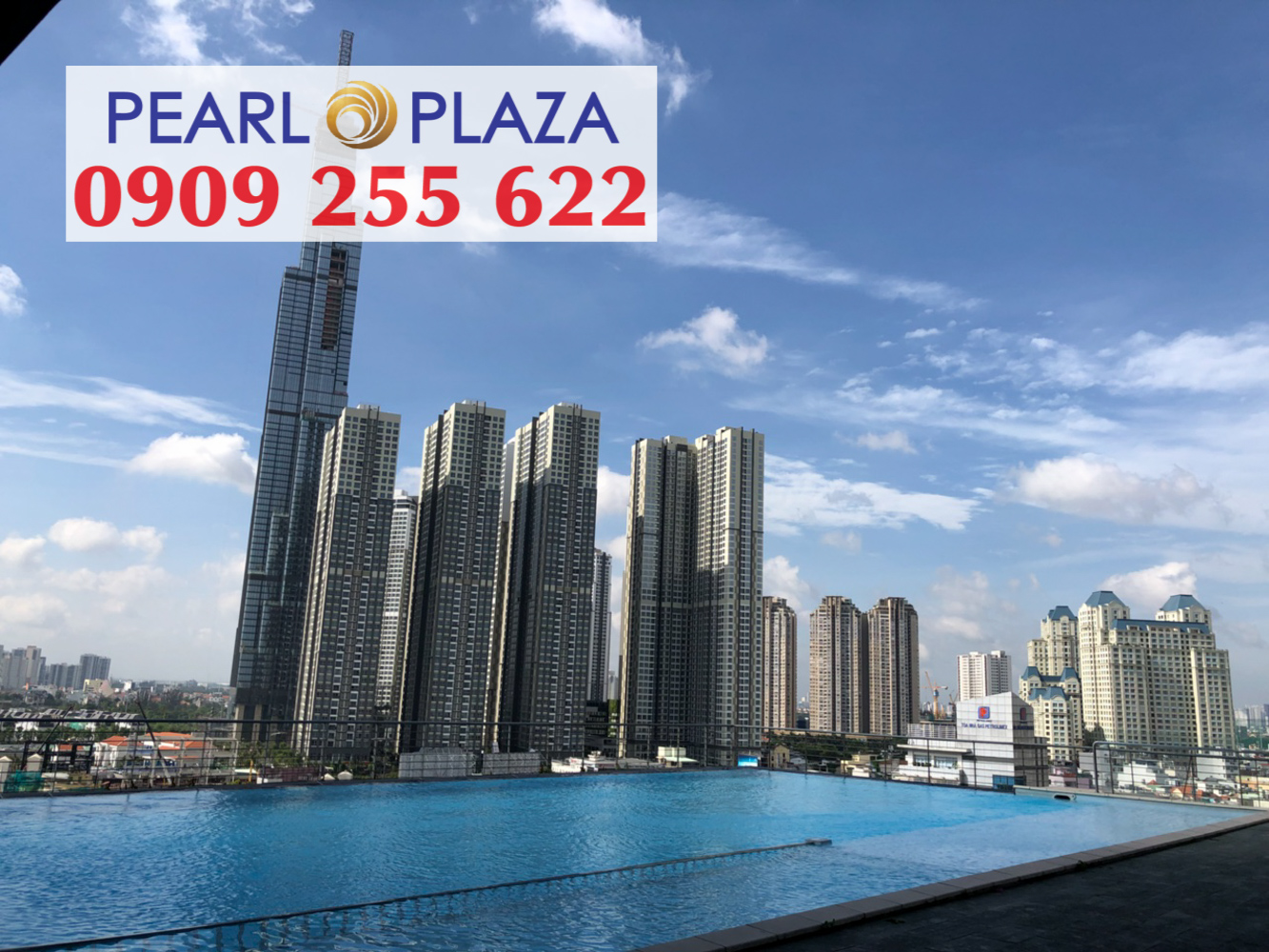 Cho thuê VĂN PHÒNG Pearl Plaza Q.Bình Thạnh có diện tích 100m2, tầng cao, nội thất đã set up. Hotline PKD 0909 255 622 