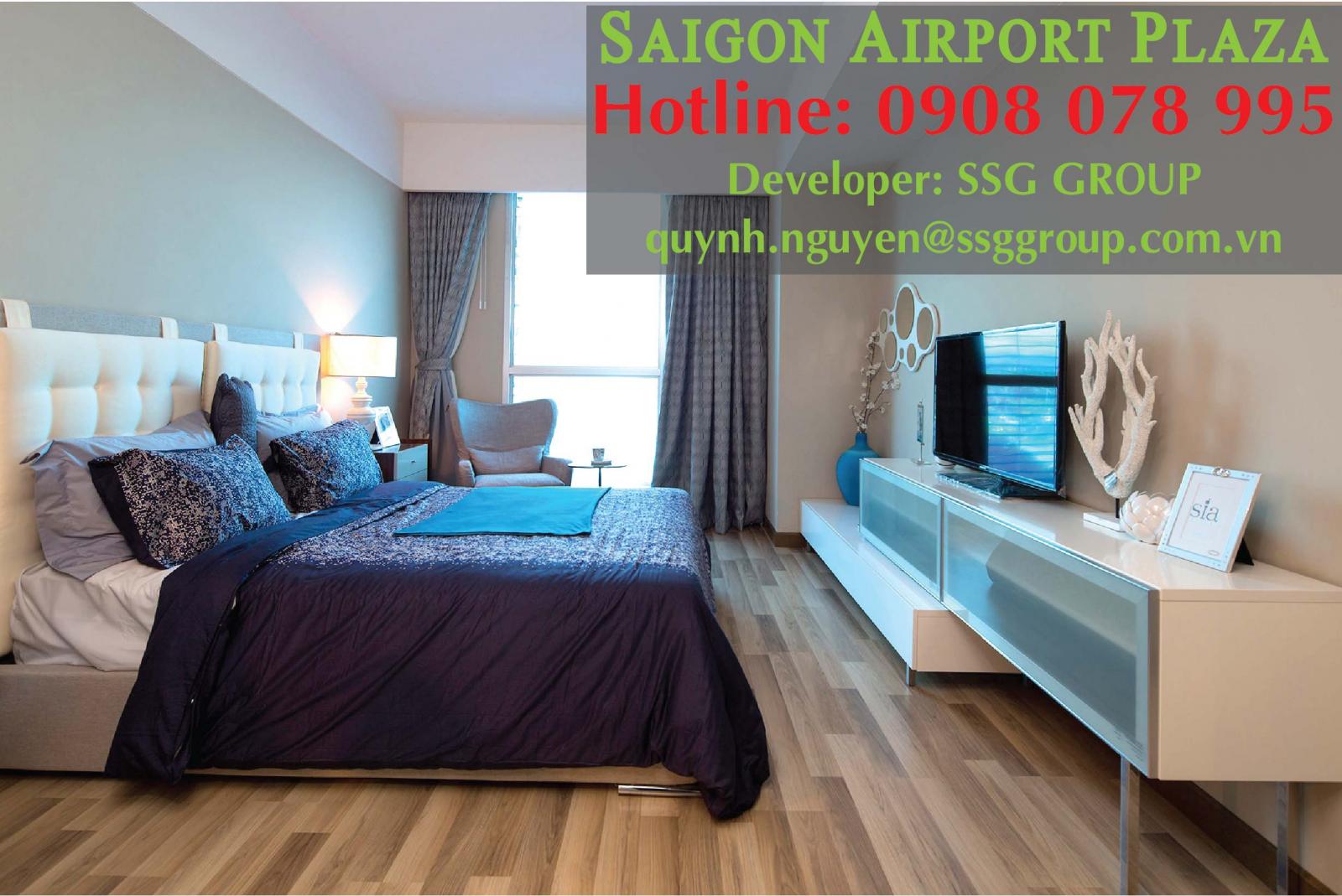 Saigon Airport Plaza Q.Tân Bình_Chỉ 18 triệu thuê ngay Căn hộ 2PN - 95M2 - full nội thất. Hotline PKD SSG 0908 078 995 xem nhà ngay