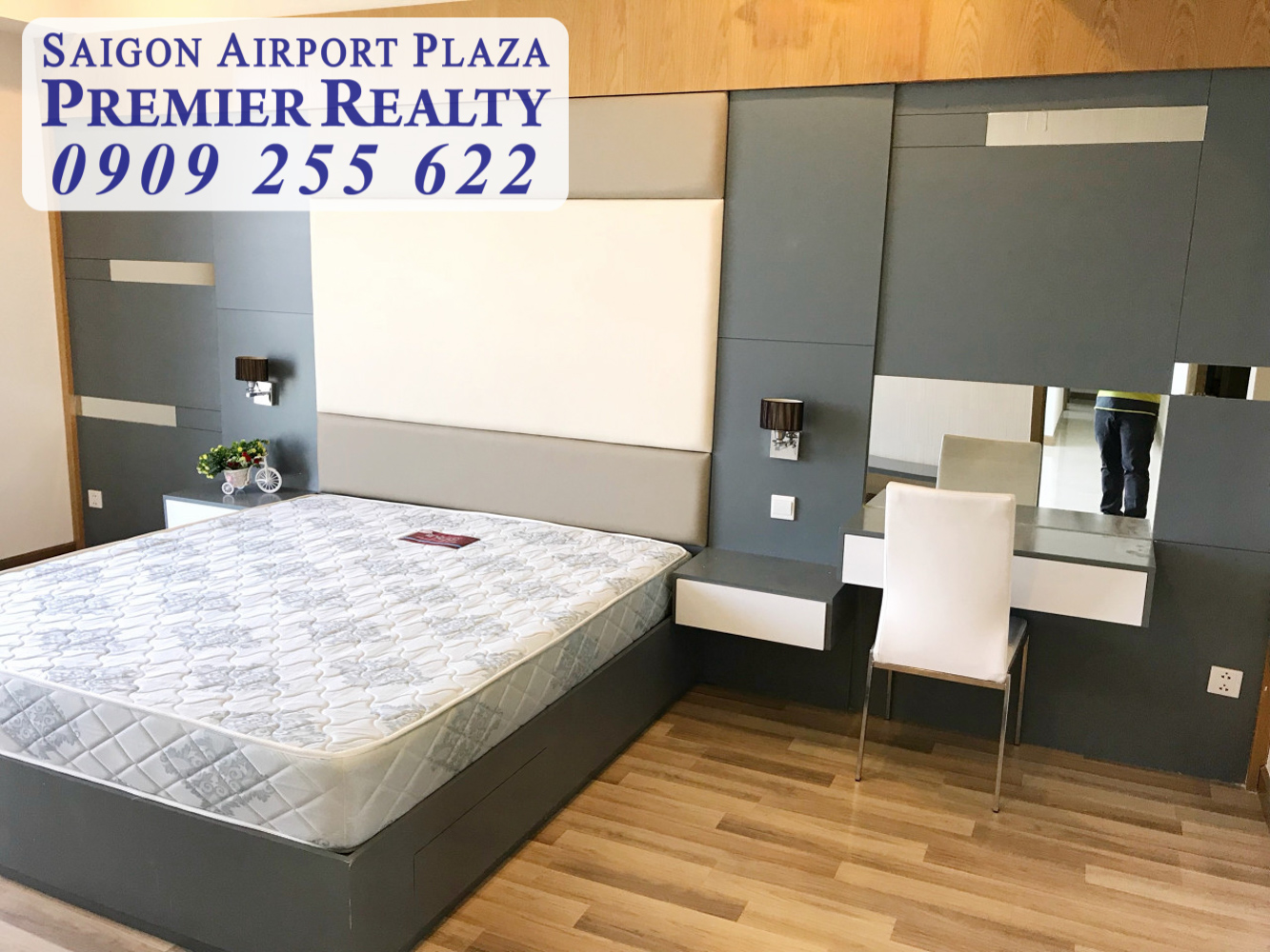 Cho thuê căn hộ chung cư SAIGON AIRPORT PLAZA 2PN diện tích 95m2 chỉ 18 triệu ~772 USD full nội thất đầy đủ cao cấp. Liên hệ hotline PKD: 0909 255 622