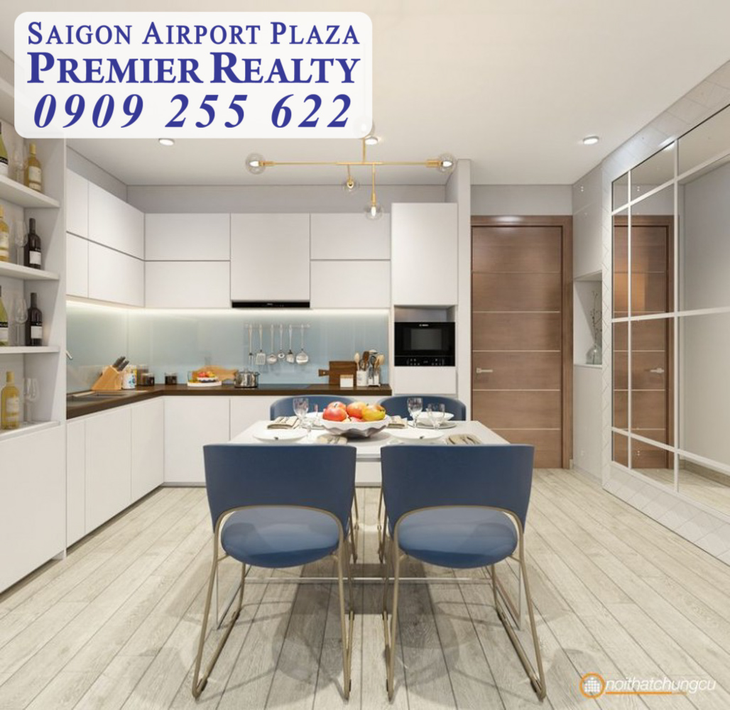 Cho thuê căn hộ chung cư SAIGON AIRPORT PLAZA 2PN diện tích 95m2 chỉ 18 triệu ~772 USD full nội thất đầy đủ cao cấp. Liên hệ hotline PKD: 0909 255 622