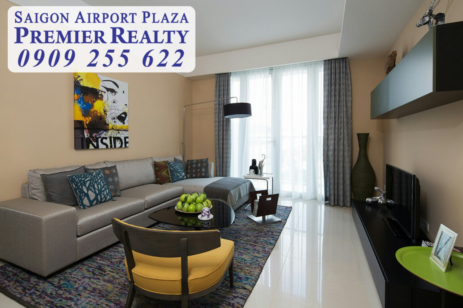 Cho thuê căn hộ chung cư SAIGON AIRPORT PLAZA 2PN diện tích 95m2 chỉ 16,5 triệu full nội thất đầy đủ cao cấp. Liên hệ hotline PKD: 0909 255 622