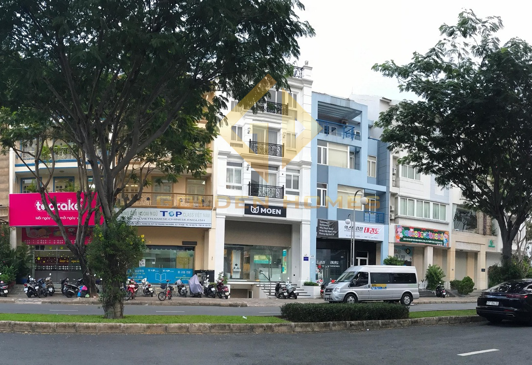Cho thuê tầng trệt và tầng lửng , mặt tiền đường lớn Phạm Thái Bường, Phú Mỹ Hưng, Quận 7