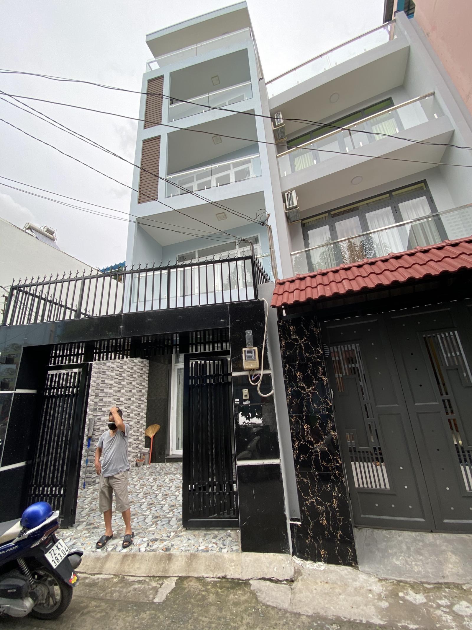 Nhà mới xây Lê Quang Định:4.7 x 12_Trệt_Lửng_3Lầu_6Phòng_7w