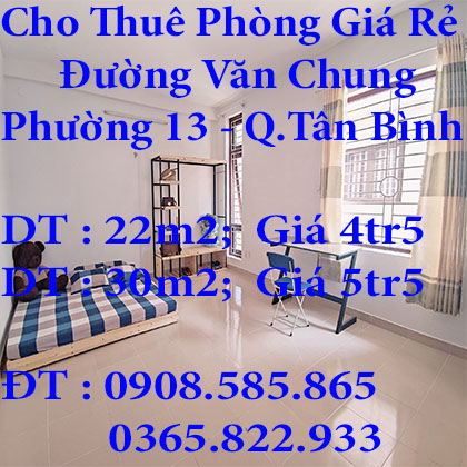 Cho Thuê Phòng Giá Rẻ Phường 13 Quận Tân Bình