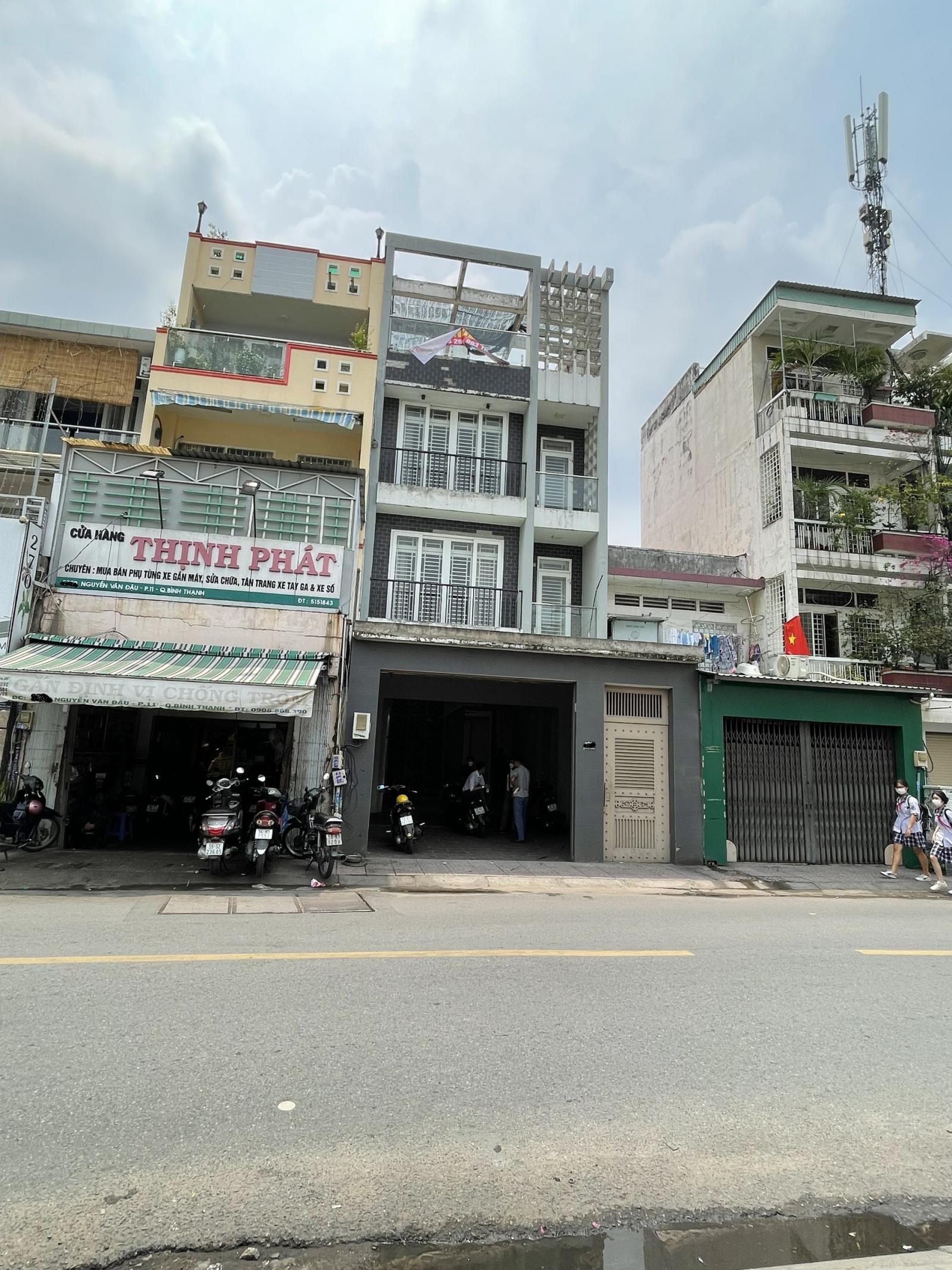Nhà Mặt Tiền đường Nguyễn Văn Đậu: 6x25m (nở hậu 10m) Trệt 3 Lầu xây full