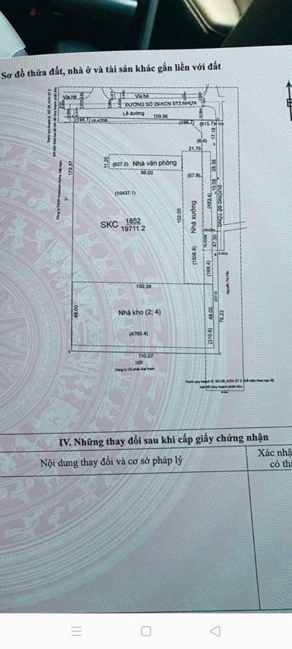 Bán đất 19.711m2 tại Tân Đông Hiệp, Dĩ An, Bình Dương