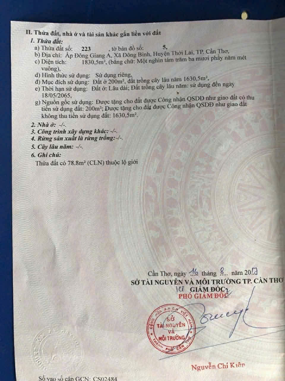 BÁN NHÀ ĐẤT 2 MẶT TIỀN LỘ TẠI TP CẦN THƠ, 1830M2 CHỈ 4.9 TỶ. LH;0901045679.