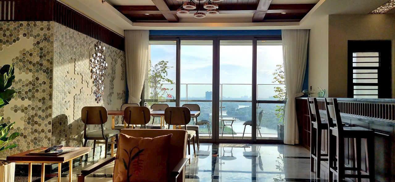 Cần cho thuê gấp căn hộ Riverpark Premier PMH Quận 7, view sông dt135m2 3pn full nội thất cao cấp giá 50 triệu