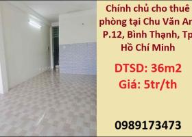 Chính chủ cho thuê phòng tại Chu Văn An, P.12, Bình Thạnh, Tp Hồ Chí Minh; 5tr/th; 0989173473 2111246