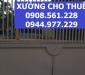 CHO THUÊ NHÀ XƯỞNG PHƯỜNG AN PHÚ ĐÔNG - QUẬN 12. DT: 400M2 GIÁ 16TR/THÁNG LH: 0937.388.709